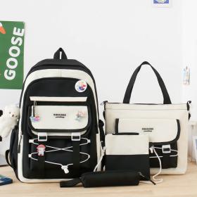 Ensemble de sacs d’école Kawai pour adolescents 4Pcs GUORANCHAO Noir – محفظة 4 قطع كاواي أسود