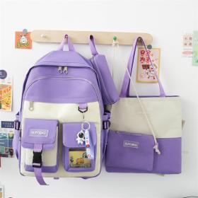 Ensemble de sacs d’école Kawai pour adolescents 4Pcs Guiyu V3 Mauve – محفظة 4 قطع كاواي بنفسجي