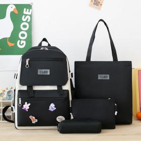 Ensemble de sacs d’école Kawai pour adolescents 4Pcs CLBD V1 Noir – محفظة 4 قطع كاواي أسود