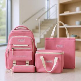 Ensemble de sac à dos kawaii 4Pcs avec porte manger isotherme rose – طقم محفظة مع حقيبة حفظ الطعام