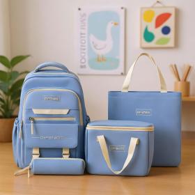 Ensemble de sac à dos kawaii 4Pcs avec porte manger isotherme bleu – طقم محفظة مع حقيبة حفظ الطعام